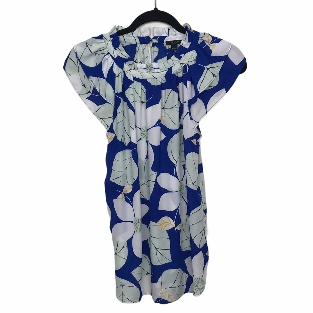 Ann Taylor Factory Blue Floral Blouse
